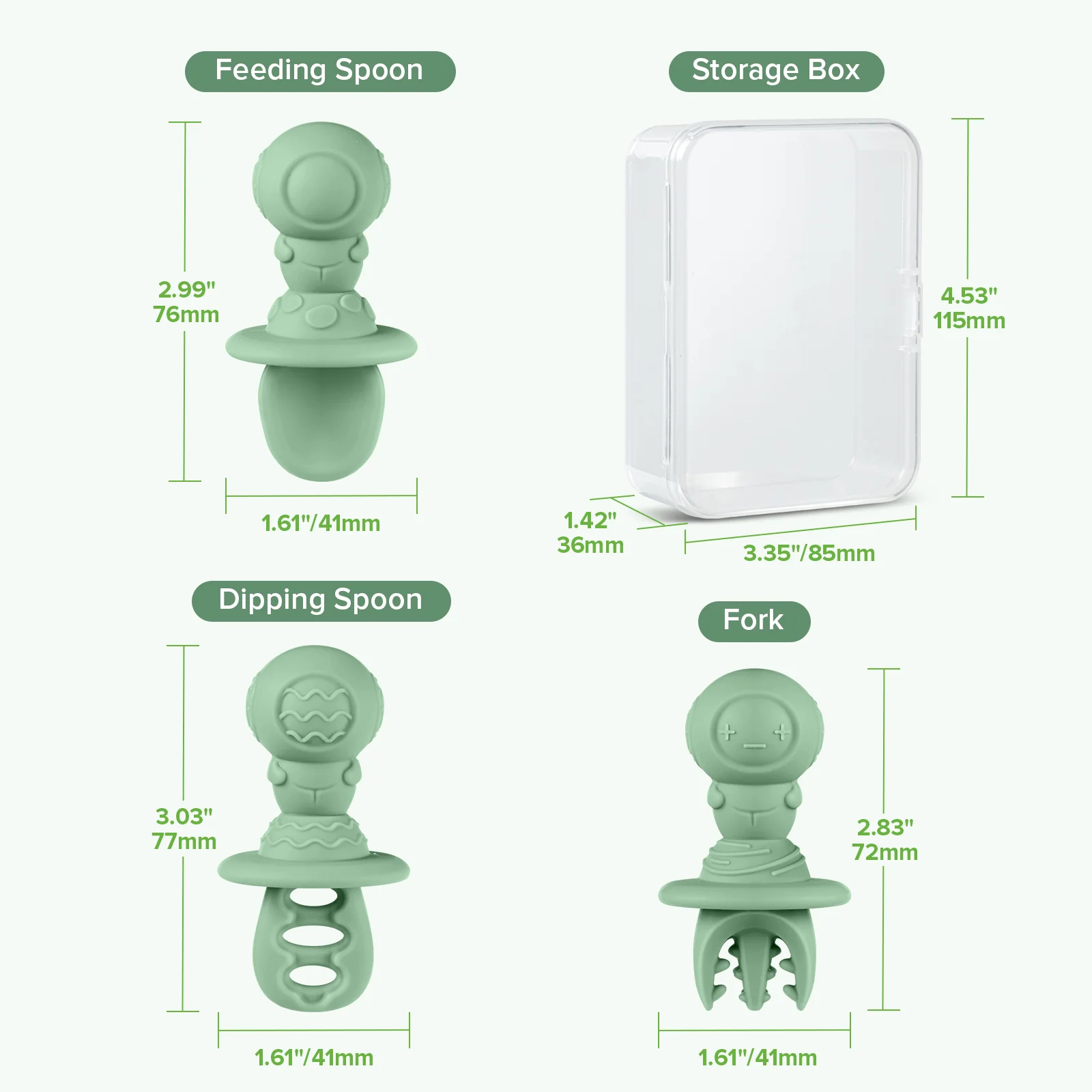 Astronaut Beginner Silicone Cutlery Set - Image 8