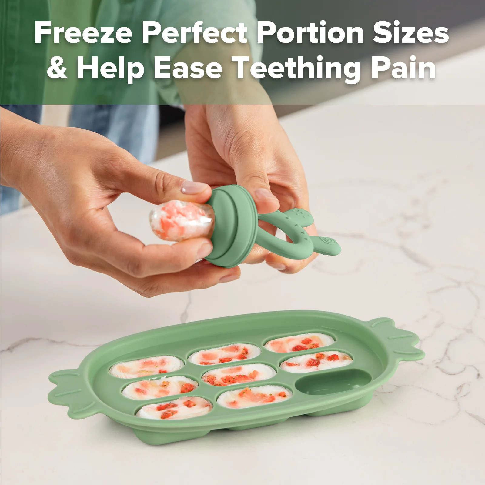 Fresh Food Feeder and Silicone Nibble Tray Set - Image 3