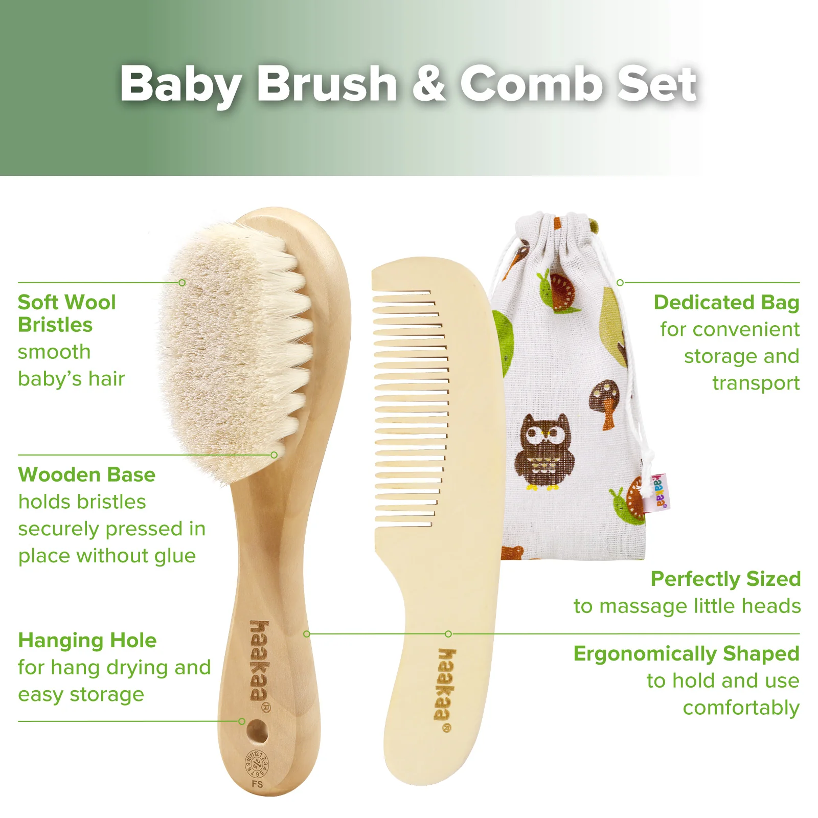 Wool Baby Hairbrush - Image 4