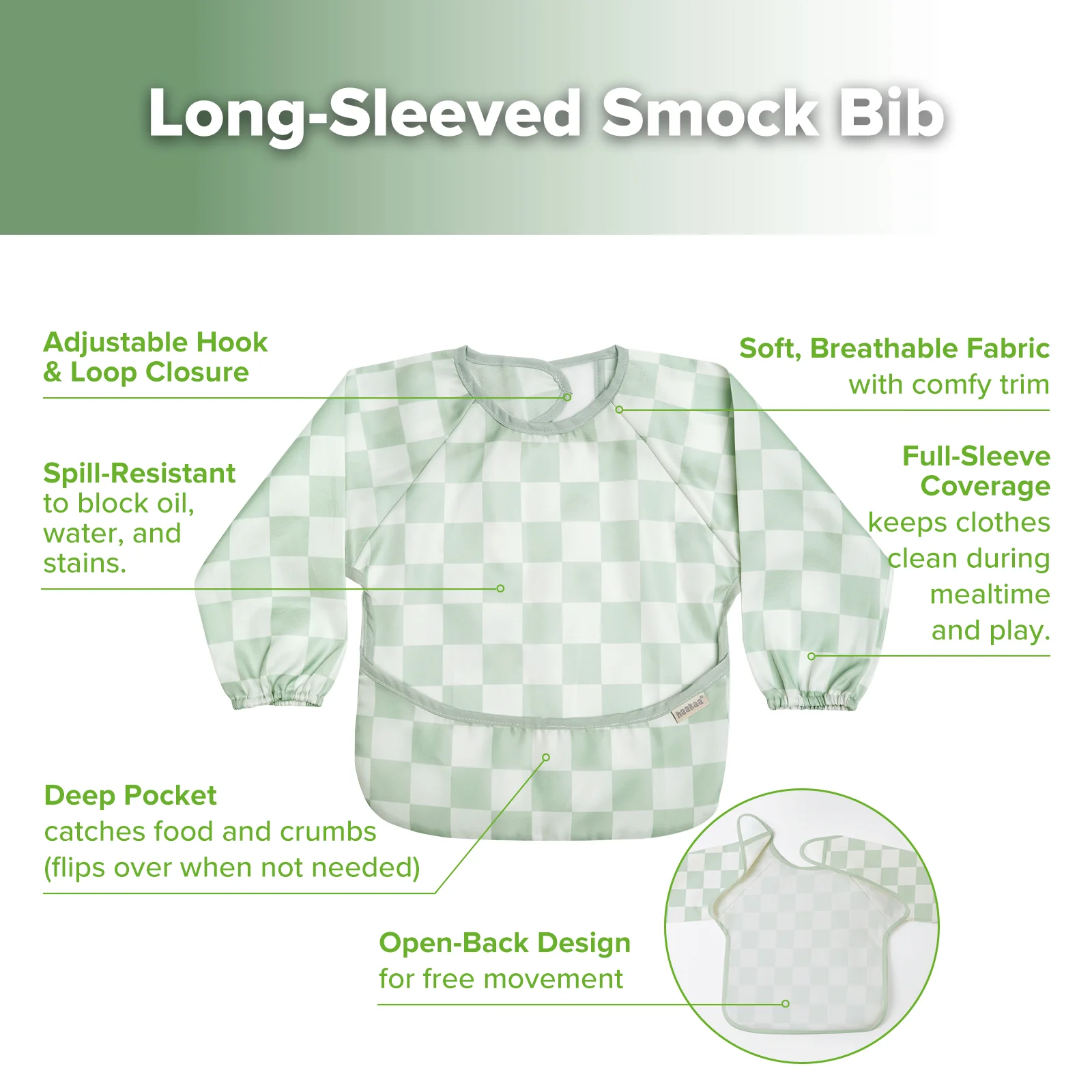 Haakaa Long-sleeved Smock Bib - Image 6