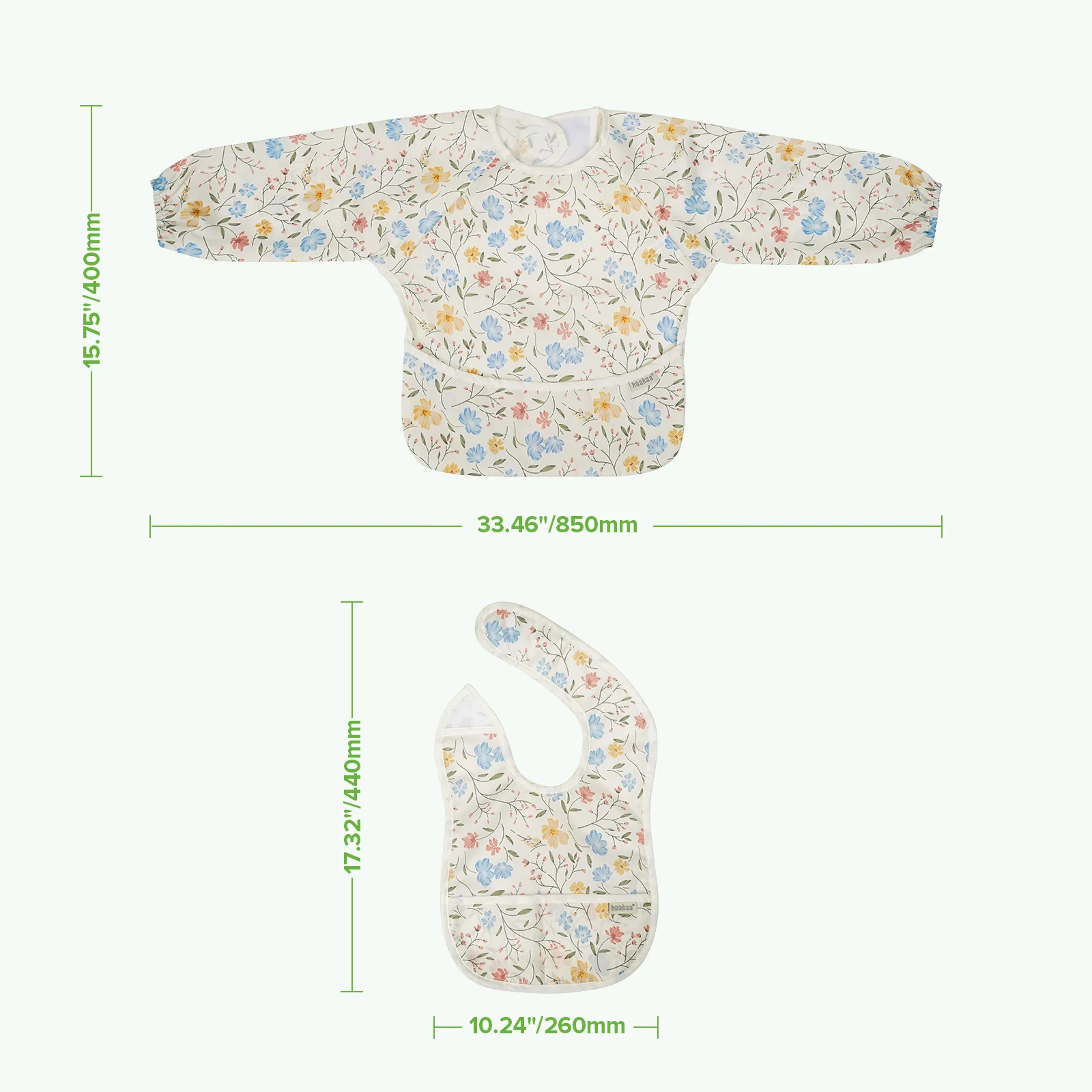 Haakaa Mess-free Smock & Bib Set - Image 10
