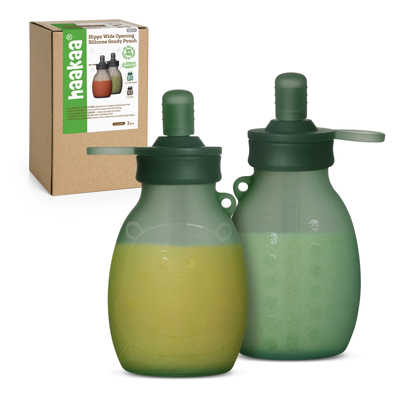Hippo Wide Opening Silicone Goody Pouch - 260ml - Image 11
