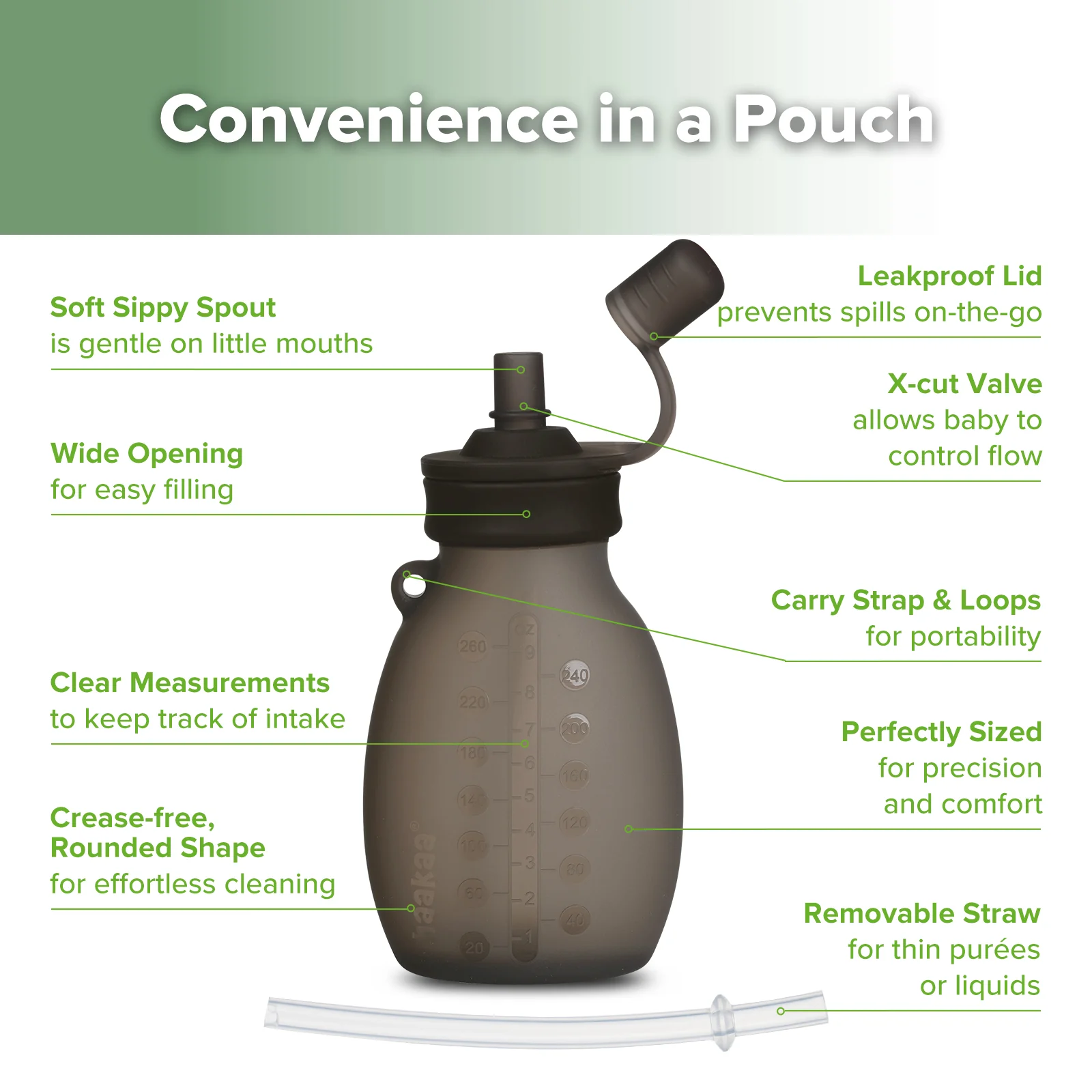 Hippo Wide Opening Silicone Goody Pouch - 260ml - Image 5