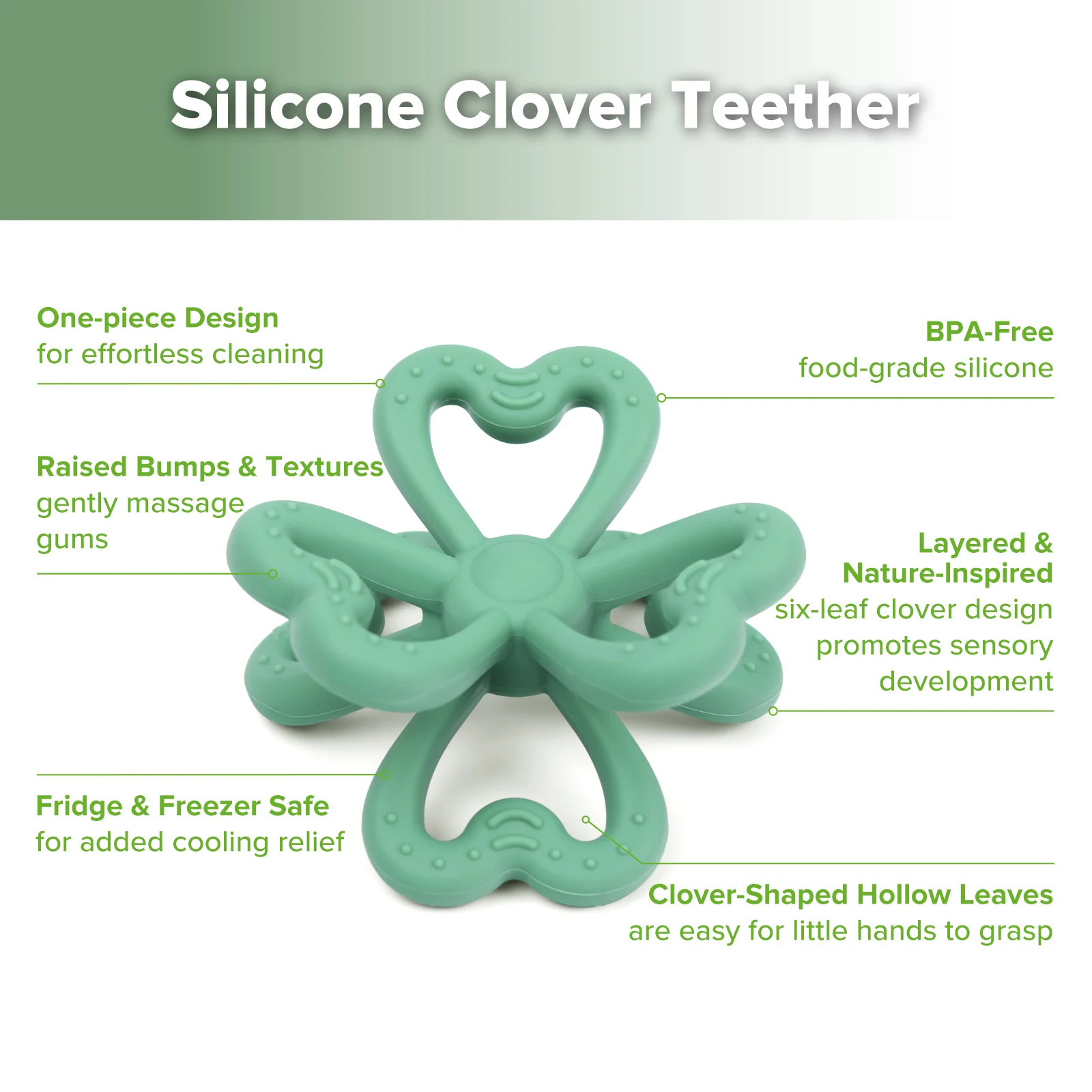 Silicone Clover Teether - Image 4